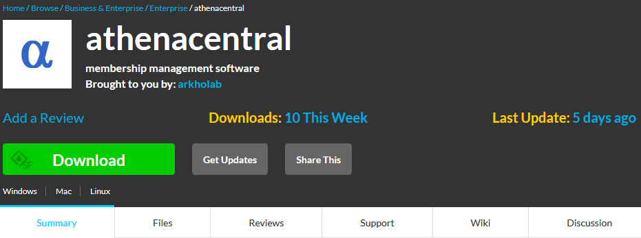 AthenaCentral site